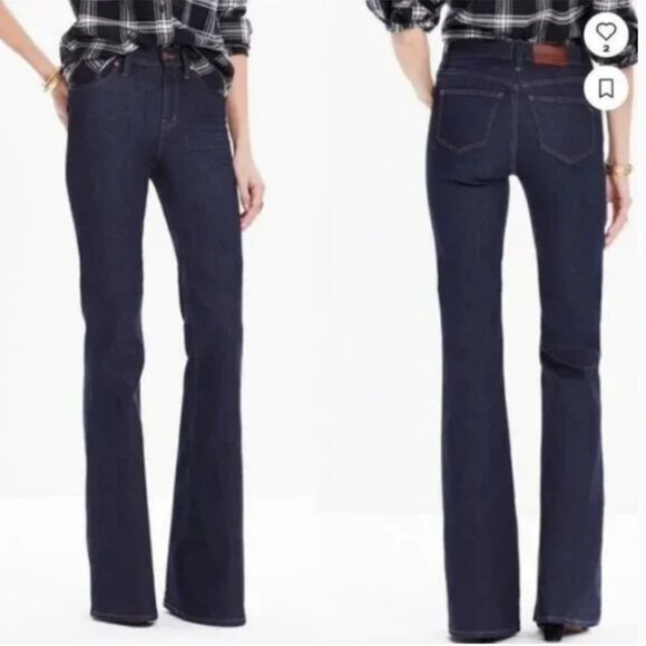 Madewell Women's Flea Market Flare Jeans in Darkwash Size 32 - Picture 2 of 6